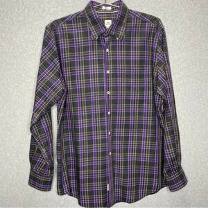 Peter Millar Crown Purple/Grey Cotton Button Down Top